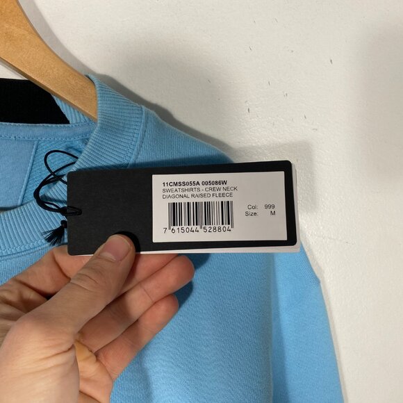 NWT C.P. Company Diagonal Raised Fleece Lens Crewneck Blue mens size medium - Picture 4 of 12